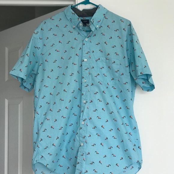 J Crew Mens Short Sleeve Button Down 